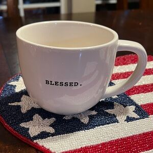 Rae Dunn BLESSED Coffee Mug Cup Typewriter Font Artisan Collection by Magenta